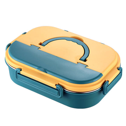 Stylish, simple, portable, large capacity 304 stainless steel two-compartment lunch box with bowl lunch box