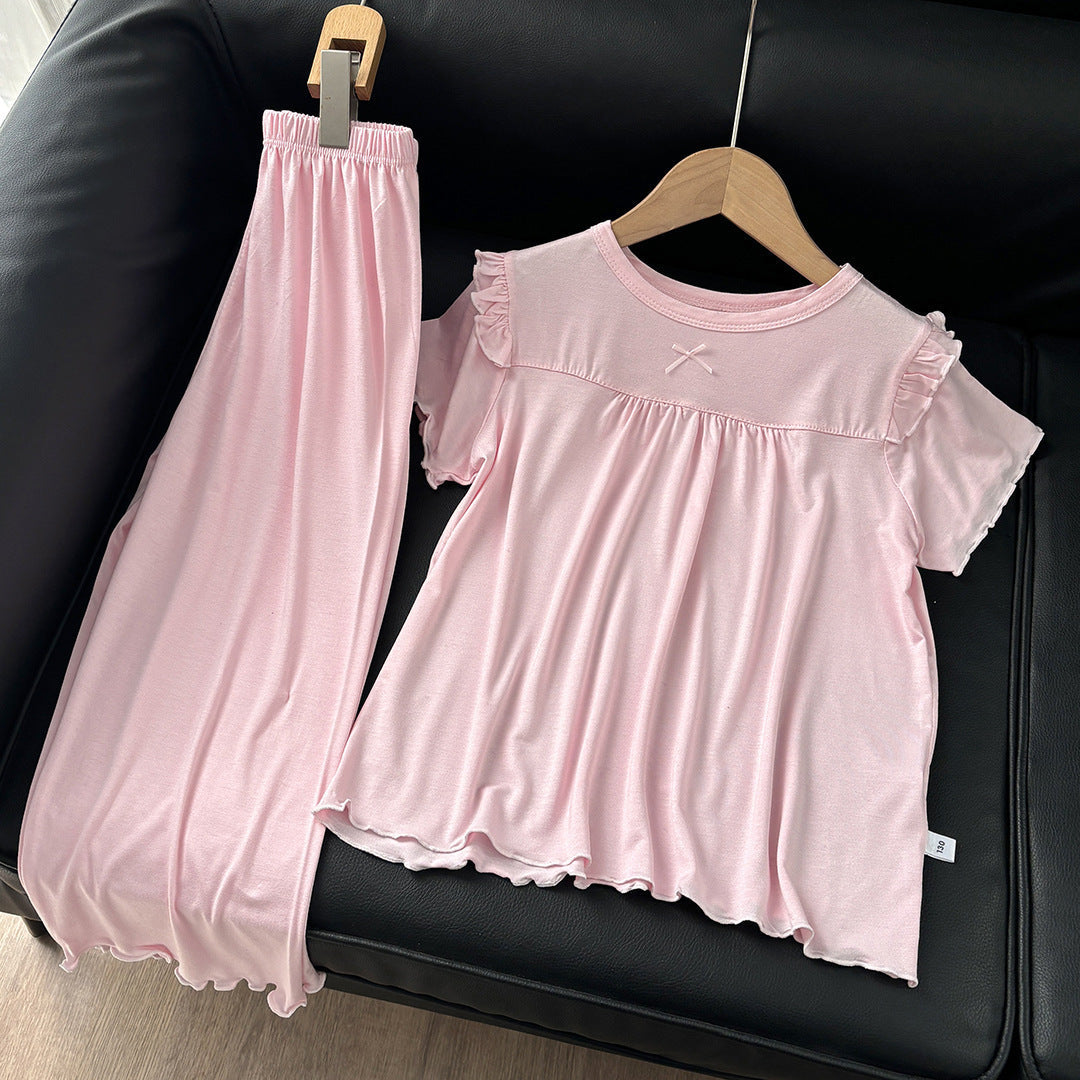 Girls' Short Sleeve Pajamas Homewear Suit
