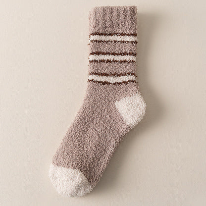 Coral Fleece Mens Mid-calf Warm Sleeping Socks