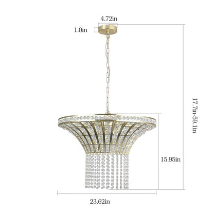 8-Light 23.6" Wide Crystal Waterfall Chandelier