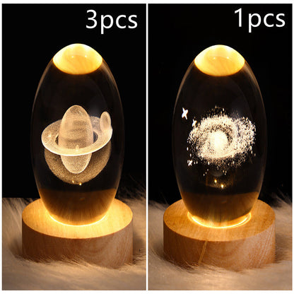 LED Galaxy Crystal Ball 3D Moon Lamp