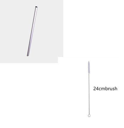 Reusable Metal Heart-shaped Drinking Straws Set