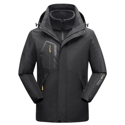 Winter Outdoors Three-in-one Coat Warm-keeping Cotton Clothing Shell Jacket