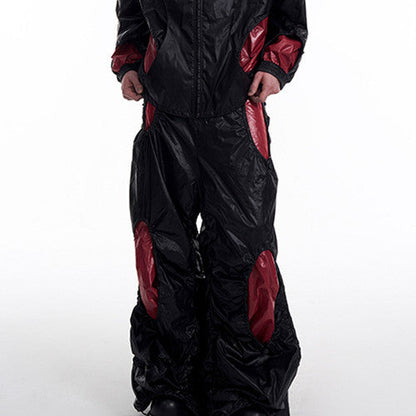 Original Niche Pleated Hollow Drawstring Pants