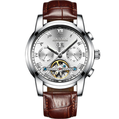 Men's Fashion Luminous Waterproof Skeleton Tourbillon Watch