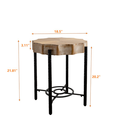 31.5 "Vintage Patchwork Lace Shape Coffee Table Cedar Coffee Table Set (Set of 2)