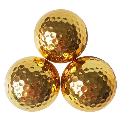 Golf Double Layer Gift Ball Electroplating Golden Golf Ball