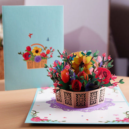 3D PopUp Flower Bouquet Greeting Cards Gifts