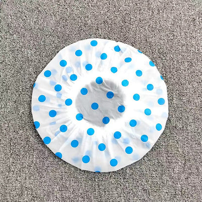 Thickened Shower Cap Wholesale Non-disposable Waterproof Polka Dot PVC Adult Bath Cap PE Oil-proof