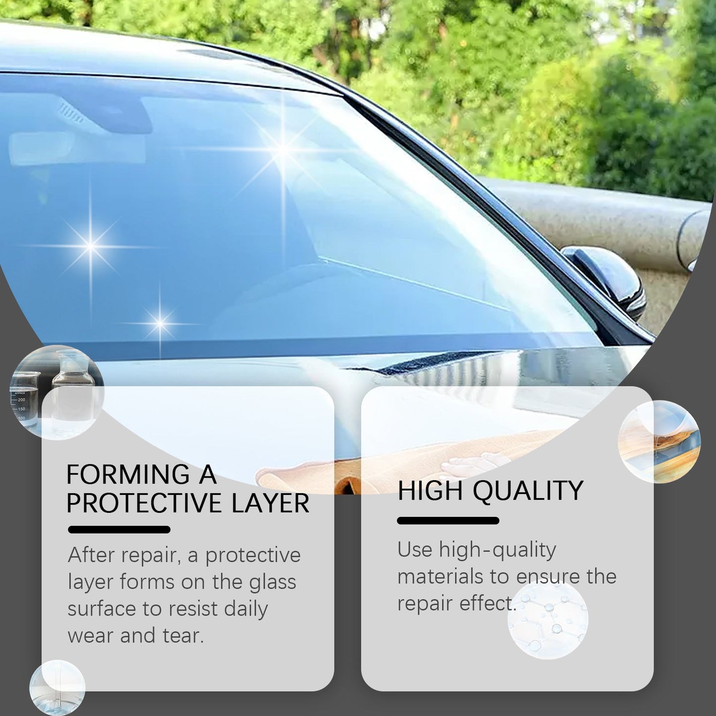 Car Windshield Repair Fluid Set, Car Front Windshield Repair Cracks Clear Vision