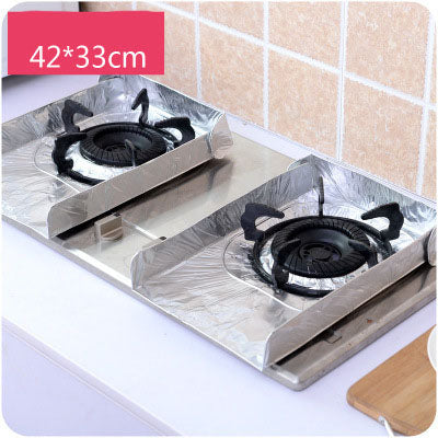 Kitchen Gas Stove Oil-Proof Pad Aluminum Foil Tin Foil 2 Pieces Of Gas Stove Insulation Pad Oil-Proof Paper Oil Baffle Pad