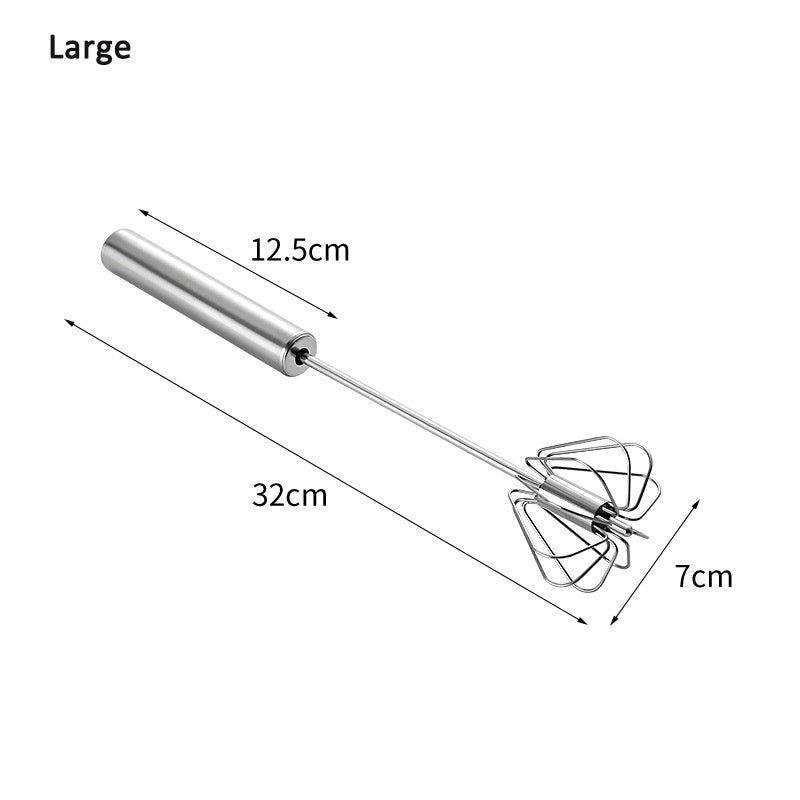Stainless Steel Egg Beater Semi-Automatic Hand Press Rotary Household Kitchen Manual Egg