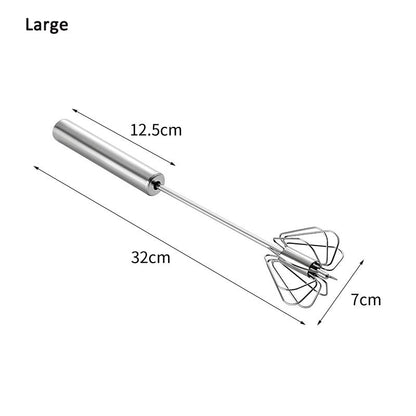 Stainless Steel Egg Beater Semi-Automatic Hand Press Rotary Household Kitchen Manual Egg