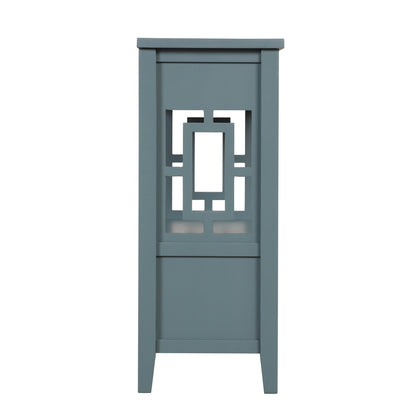 36'' Farmhouse Pine Wood Console Table Entry Sofa Table with 4 Drawers & 1 Storage Shelf ( Blue)
