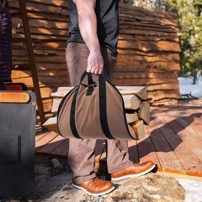 Outdoor Firewood Storage Bag Firewood Transport Bag Canvas Tote Bag Wood Carrier