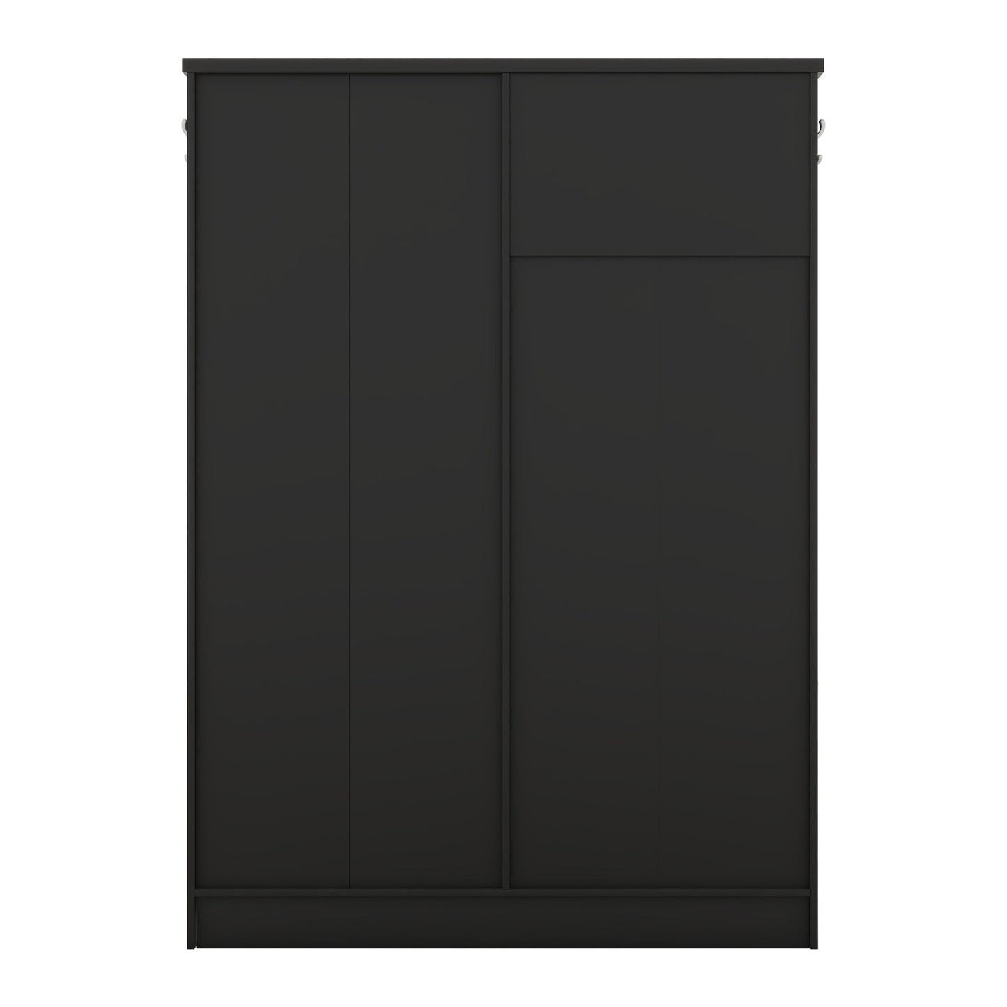 Multi-functional Hall Tree with Storage Shelves Drawers and Cabinet, Elegant Hallway Shoe Cabinet with Bench Modern Black
