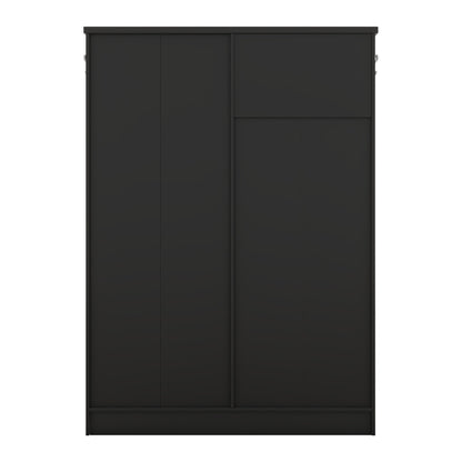 Multi-functional Hall Tree with Storage Shelves Drawers and Cabinet, Elegant Hallway Shoe Cabinet with Bench Modern Black