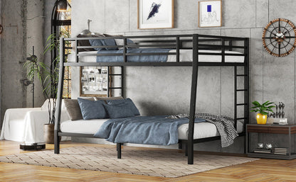 Metal Full XL over Queen Bunk Bed for Teens and Adults,Space-Saving/Noise Reduced/No Box Spring Needed