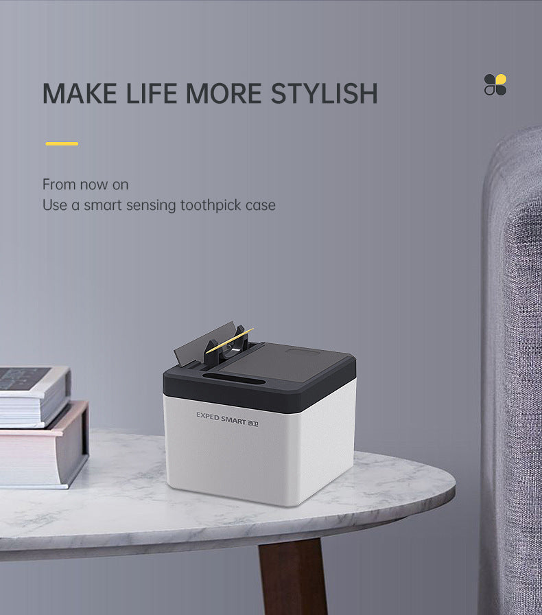 Can sense toothpick box, fully automatic innovation, home restaurant toothpick machine, hotel automatic electric pop-up toothpick cylinder