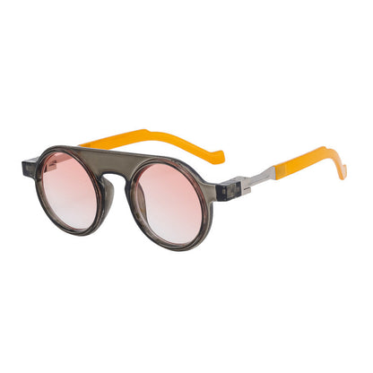 New European and American fashion round frame sunglasses for men, personalized and high-end sunglasses for men