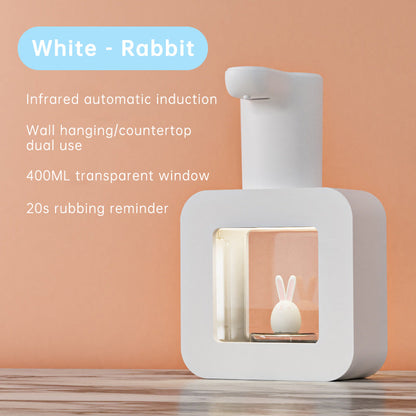Cute Cat Rechargeable Touchless Automatic Soap Dispenser 400ml Kids foam Soap Dispenser with Night Light