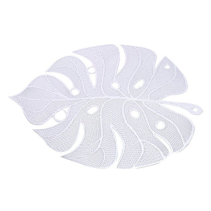 Stamped and hollowed out modern minimalist dining mat, leaf shaped minimalist dining mat, bowl mat