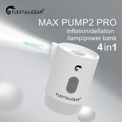 FLEXTAILGEAR Max Pump 2 Pro 4-in-1 Portable Mini Air Pump Electric Inflator USB Charging Sleeping Pad Camping Mattress Packraft