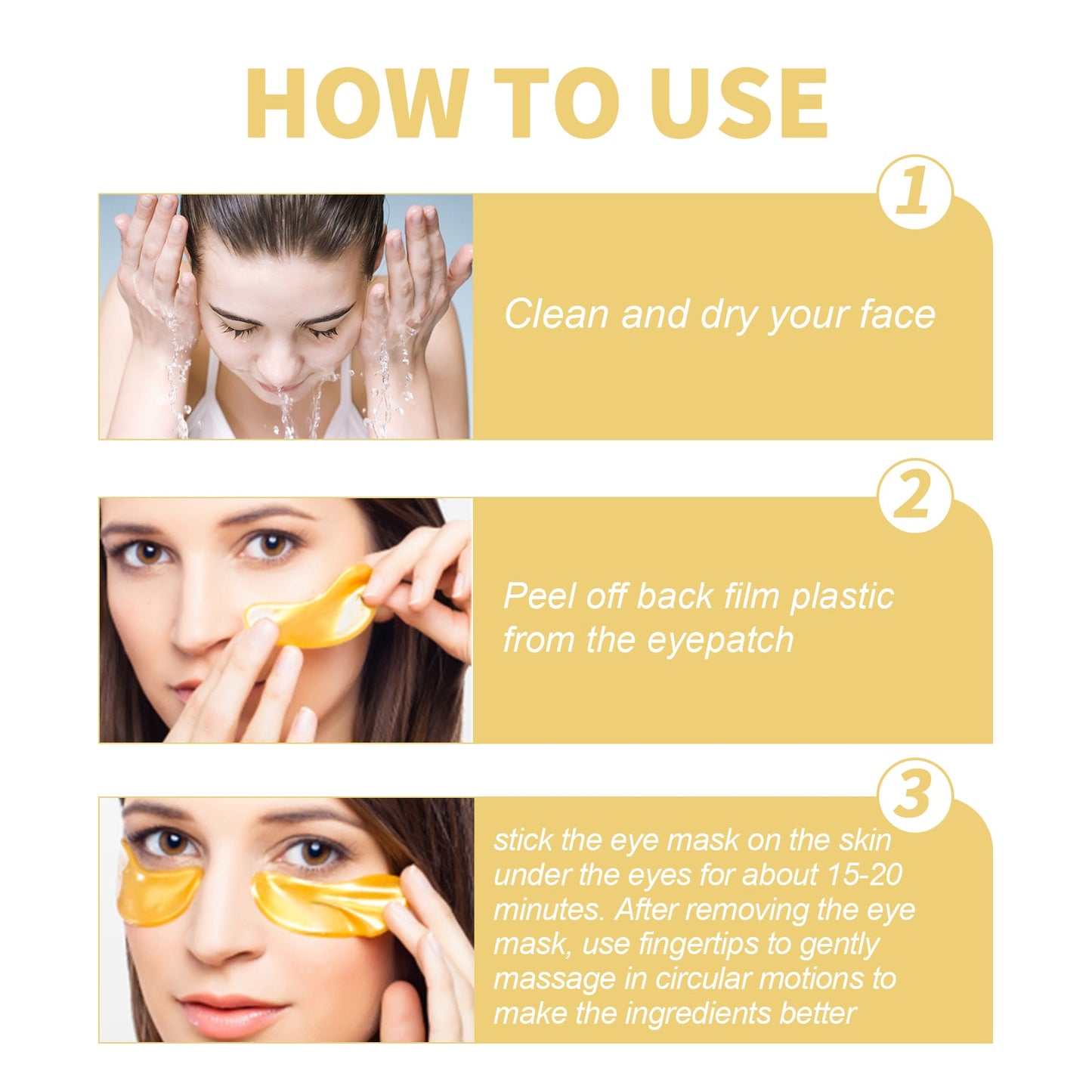 24k Gold Eye Mask, Fading Fine Lines And Dark Circles Moisturizing And Firming Eye Mask
