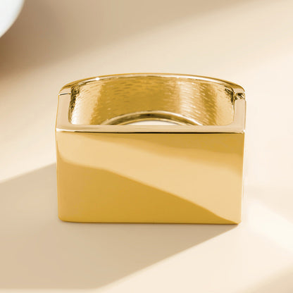 Retro personalized metal square mirror bracelet with frosted curve bracelet