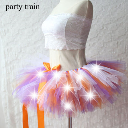Arrival Women Tulle Tutu Skirt Sexy Mini Fancy Adult Petticoat Fluffy Yarn Ballet Dance Halloween Led Light Up