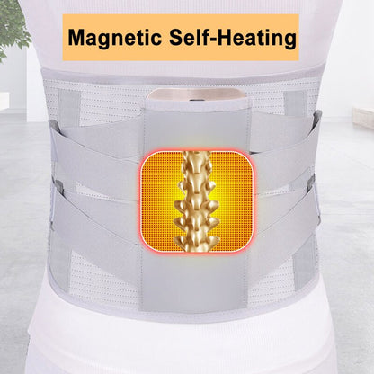 Orthopedic Tourmaline Self-heating Magnetic Steel Bone Waist Widen Belt Men Women Lumbar Support Back Brace Belt With 3pcs Pad