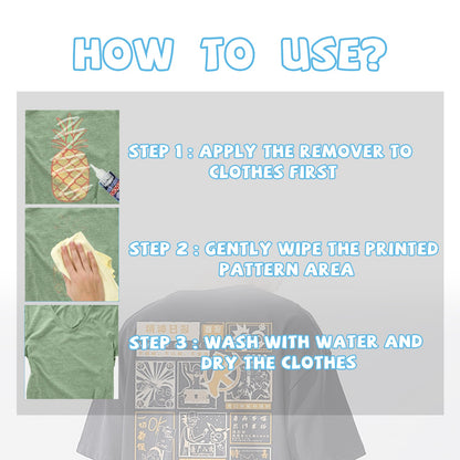 Clothing Printing Remover, Clothing Cleaning Fabric Print Pattern Pattern Letter Cleaning Remover