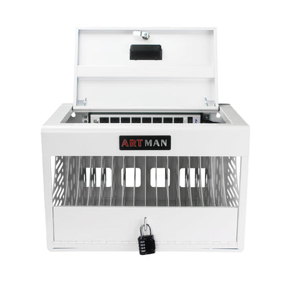 16 Bay Charging Cabinet for Laptop Chromebook Locking Charging Station-WHITE