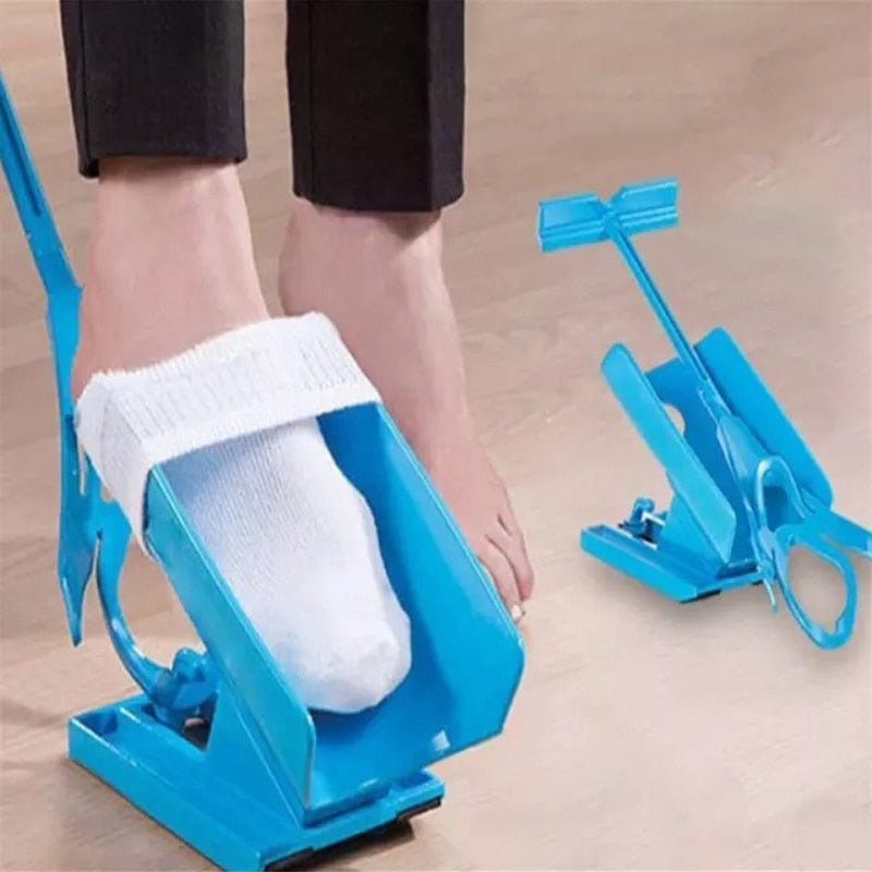 Pregnant Elder Sock Wearing Shoe Horn Device Slider Easy on /off Sock Aid Kit Shoe Horn Device No Bending Stretching Straining