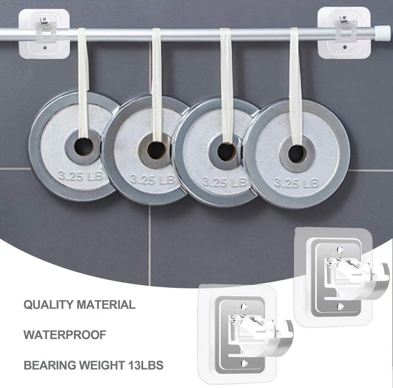 CrystalFix Curtain Rod Hooks Set