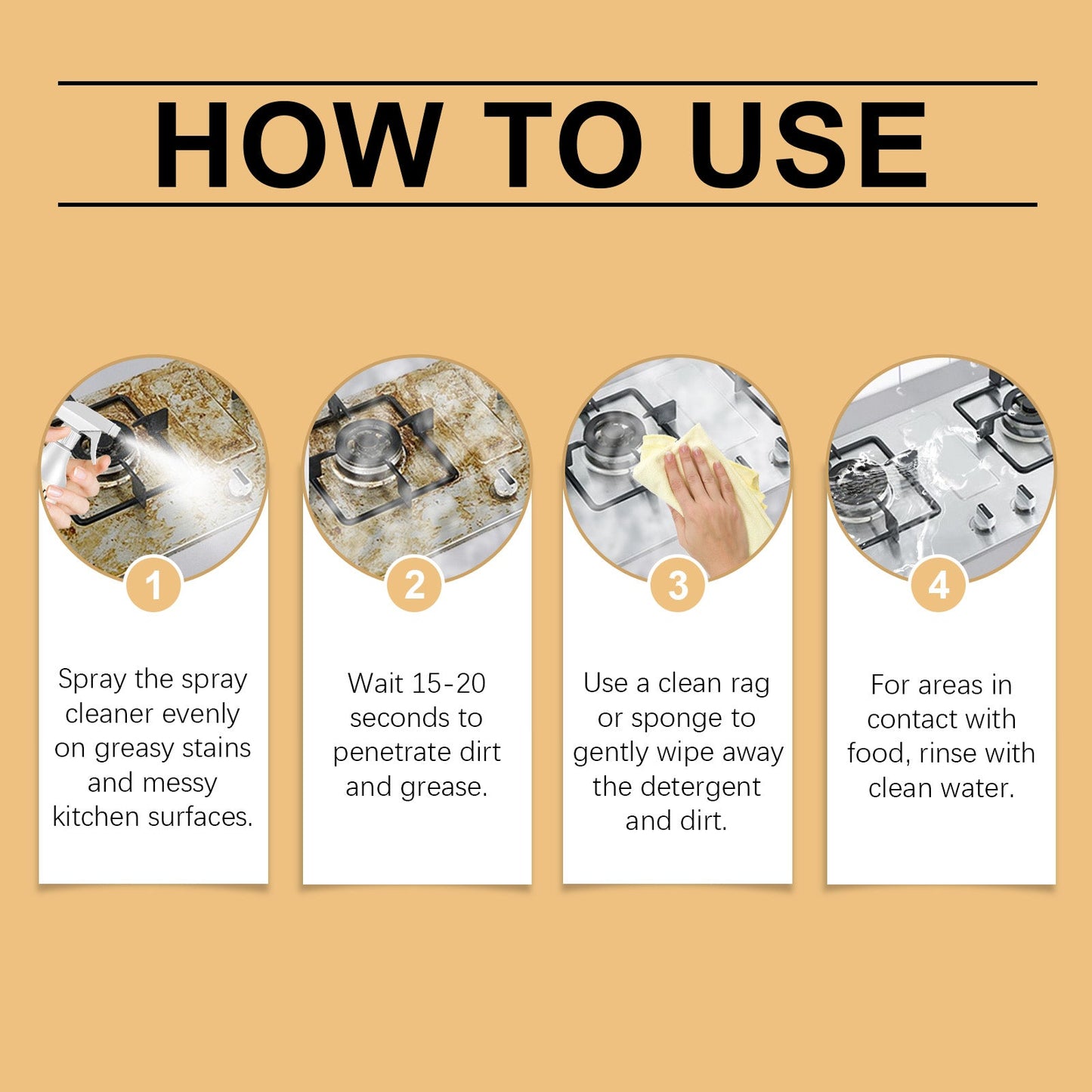 Grease Remover Cleaning Spray Multi-Purpose Kitchen Counter Top Oven Grease Remover Cleaning Spray