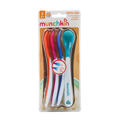 4 temperature sensitive and color changing spoons for babies, full of fun and healthy baby food supplements, soft headed spoons