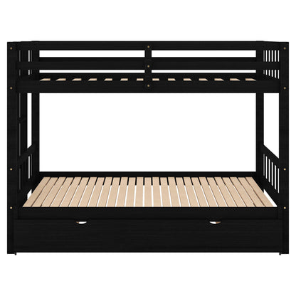 Twin over Pull-out Bunk Bed with Trundle  Espresso