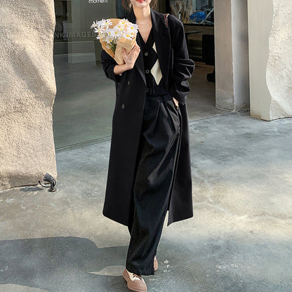 Women's Long Trench Coat, British Style Classic Spring Jacket