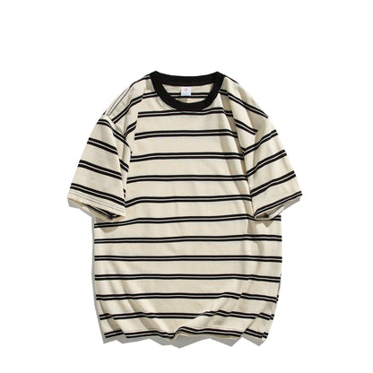 Summer Cotton Round Neck Short Sleeve Shirt