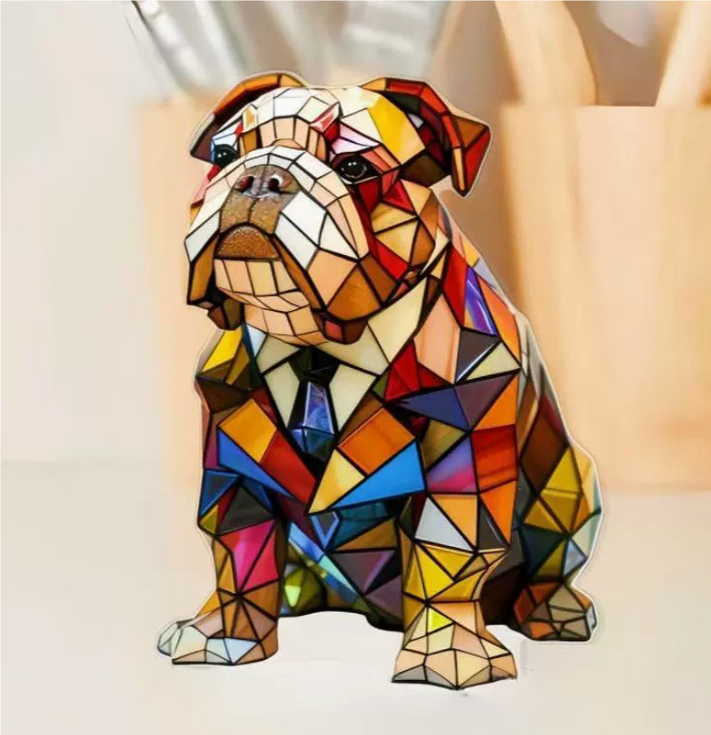 Colorful Strange Dog Lamp Resin Decorations