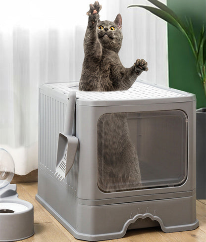 Large Double Door Drawer Foldable Cat Litter Basin