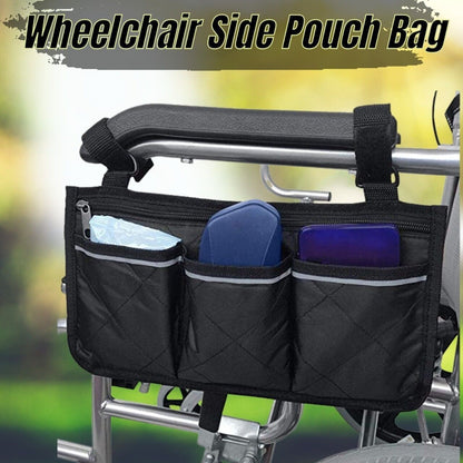 Outdoor Wheelchair Armrest Storage Pouch: Organizer Holder Pack