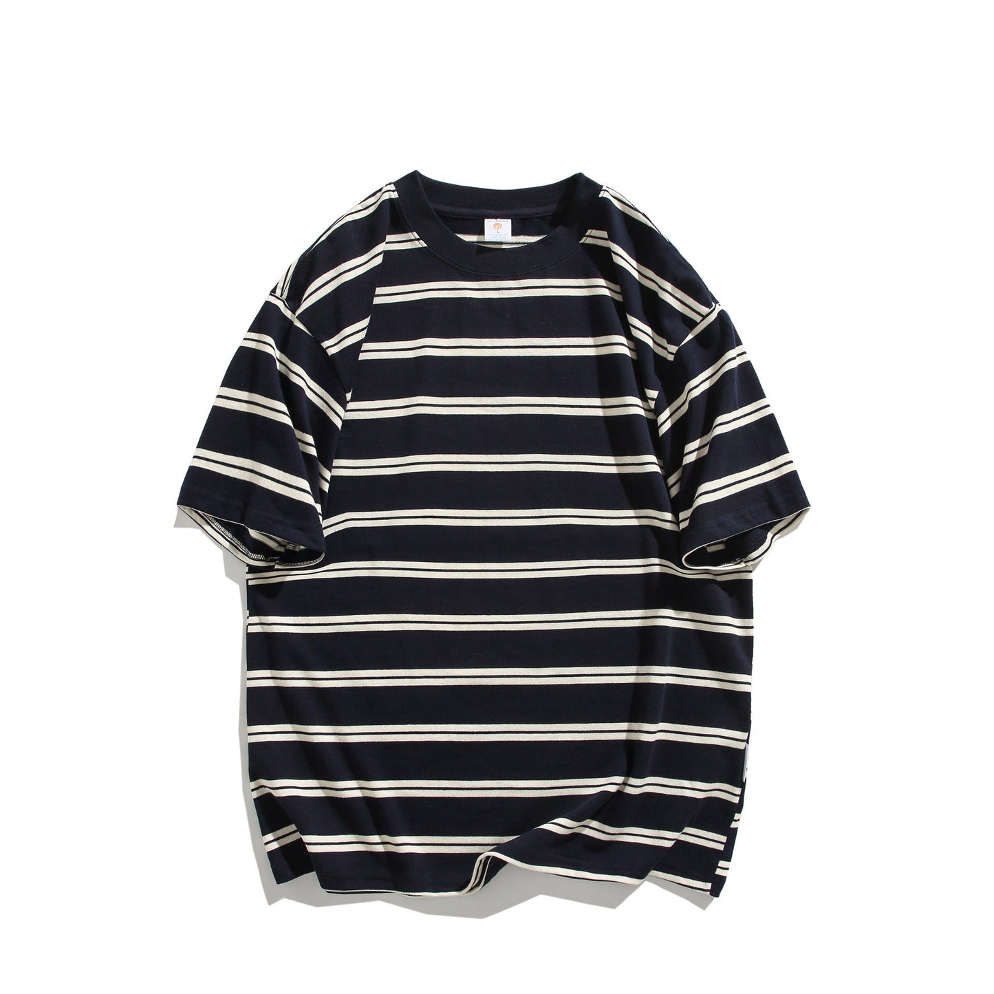 Summer Cotton Round Neck Short Sleeve Shirt