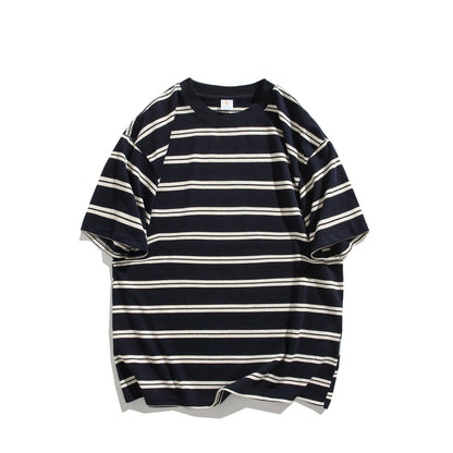 Summer Cotton Round Neck Short Sleeve Shirt