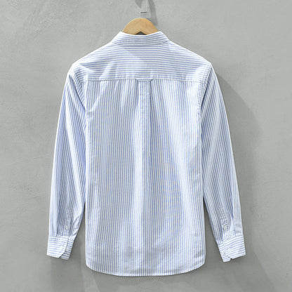 Autumn Japanese Striped Men's Long Sleeve Shirt