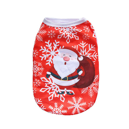 Christmas Limited Edition Cat And Dog Clothing Vest For Small Pete Short Style Non Shedding