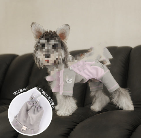 Dog Clothes AutumnWinter Thickened Warm Simple Apparel Sporty Style Four-Leg Base Layer