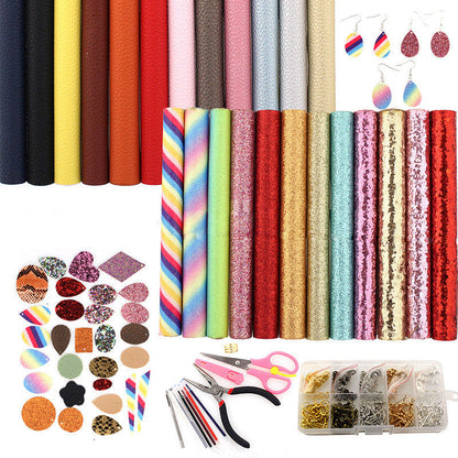 DIY earrings set pu leather double-sided set