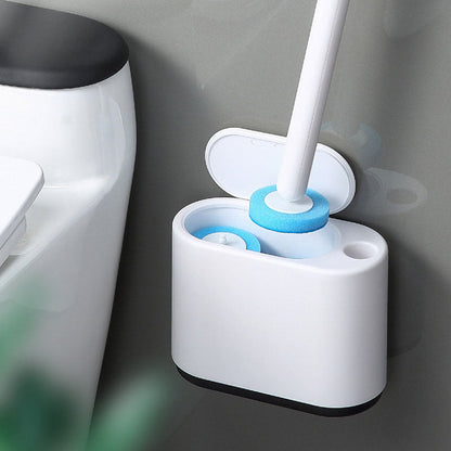 Wall Mounted Disposable Tool with No Dead Corners for Cleaning Bathroom and Toilet Brushes